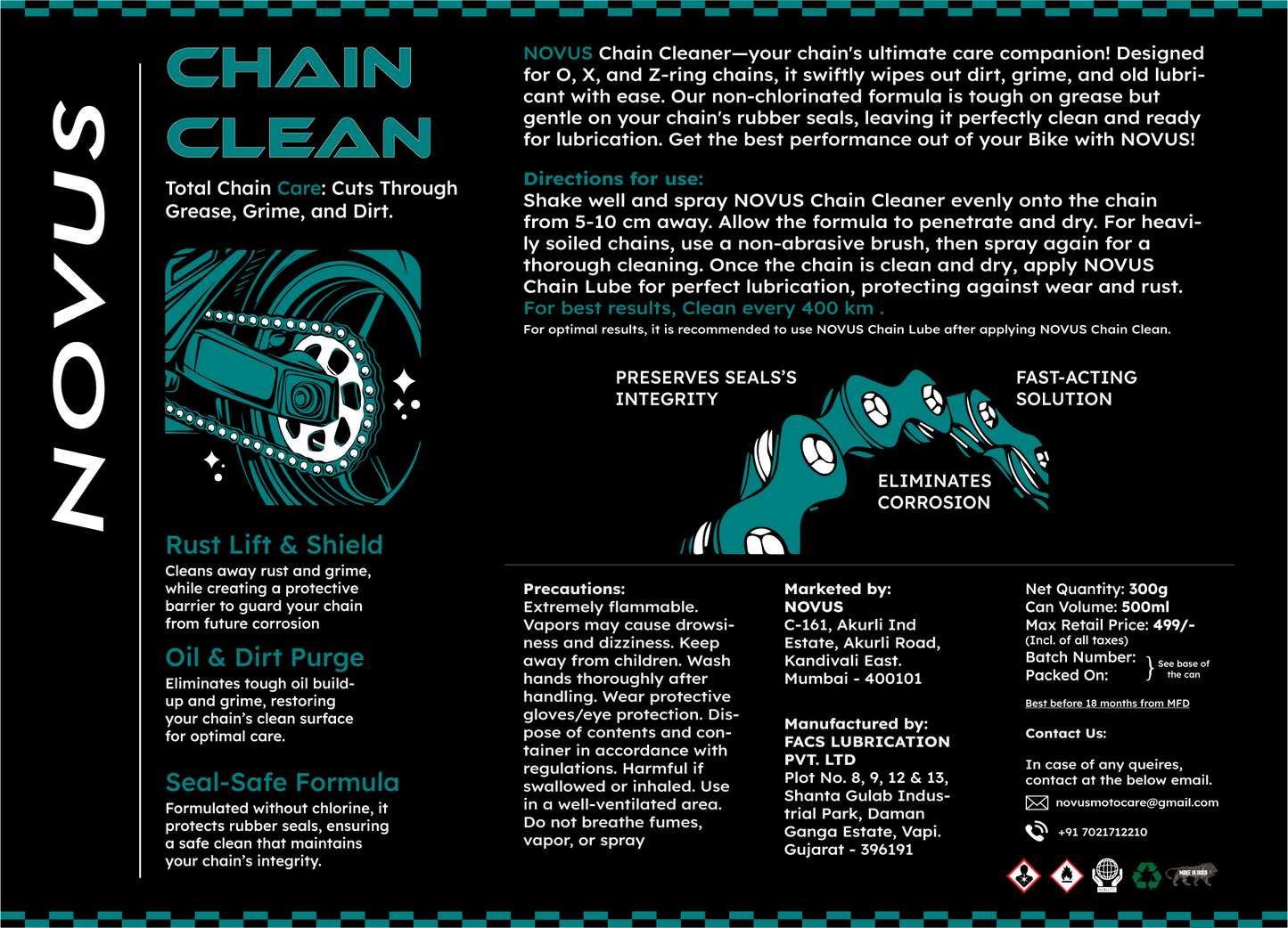 Motorcycle Chain Clean - 500 ml