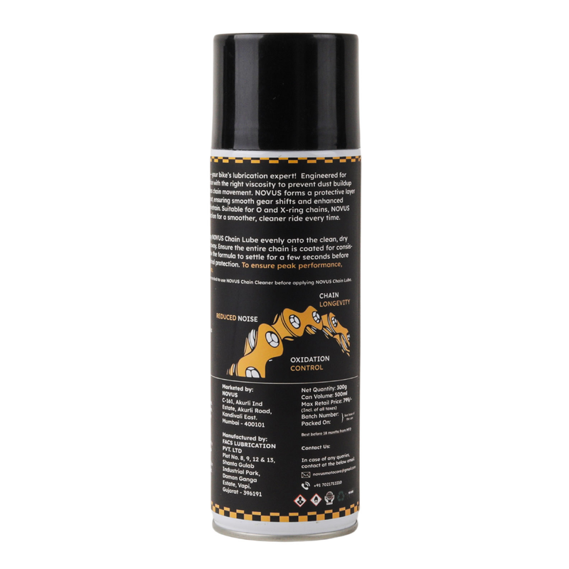 Motorbike Chain Lubricant Spray | Premium Chain Lube 500mL Novus Motorbike Chain Lubricant Spray | Premium Chain Lube 500mL Novus